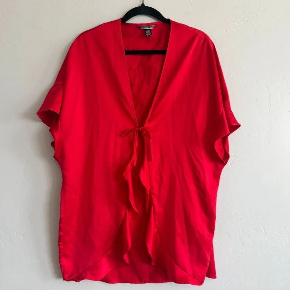 Victoria’s Secret Love Red Satin Kimono-Robe One Size